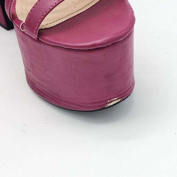 Lemon Drop by Privileged Fuchsia Tornado Platform Sandals Size 7.5 - Picture 9 of 16